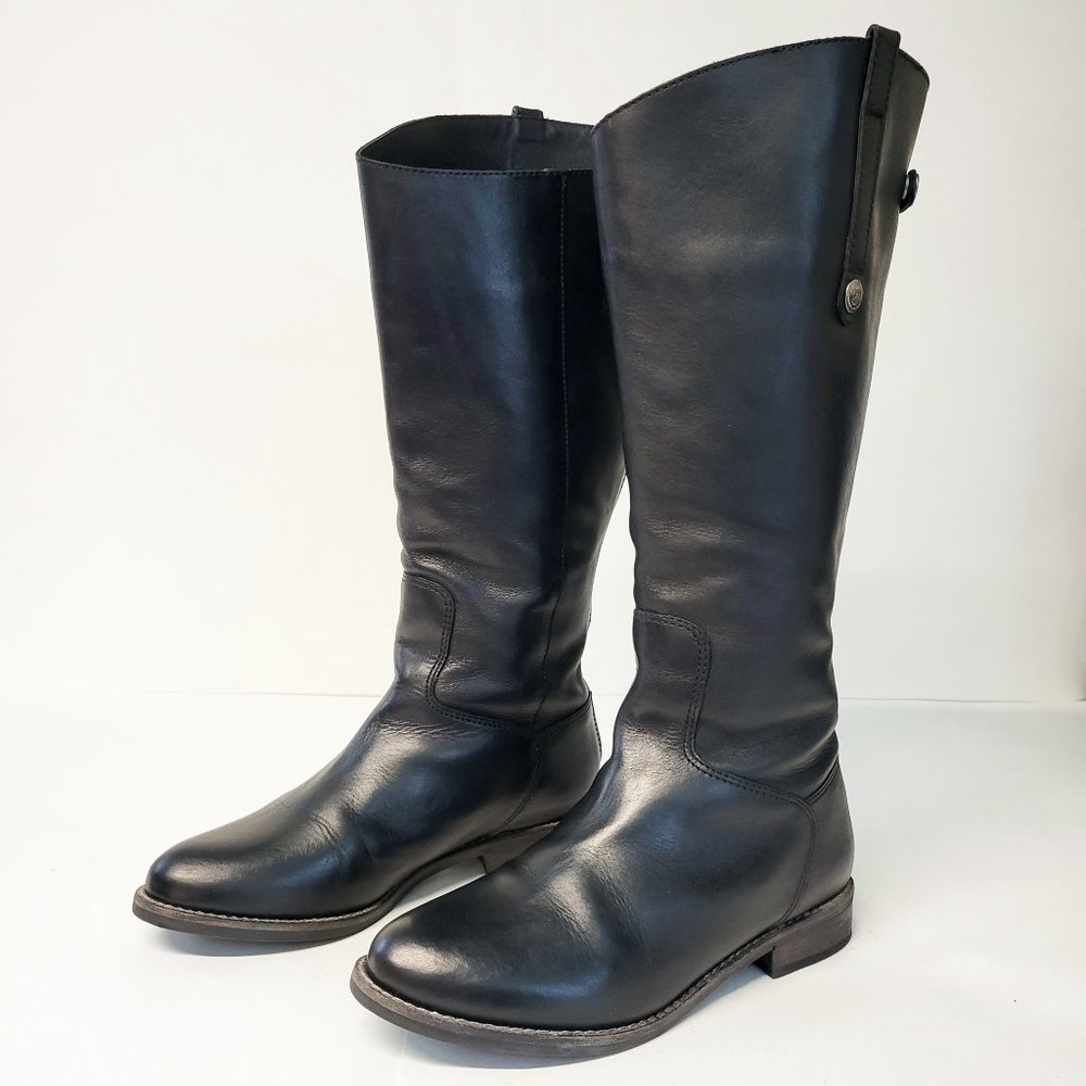 Matisse Yorker Black Leather Zip Riding Boots Wide Width Womens Size 8W IOB EUC